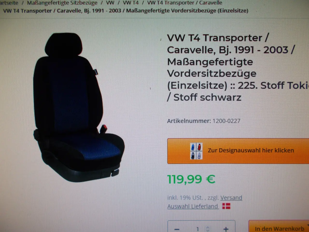 Billede 1 - VW T4 sædeovertræk