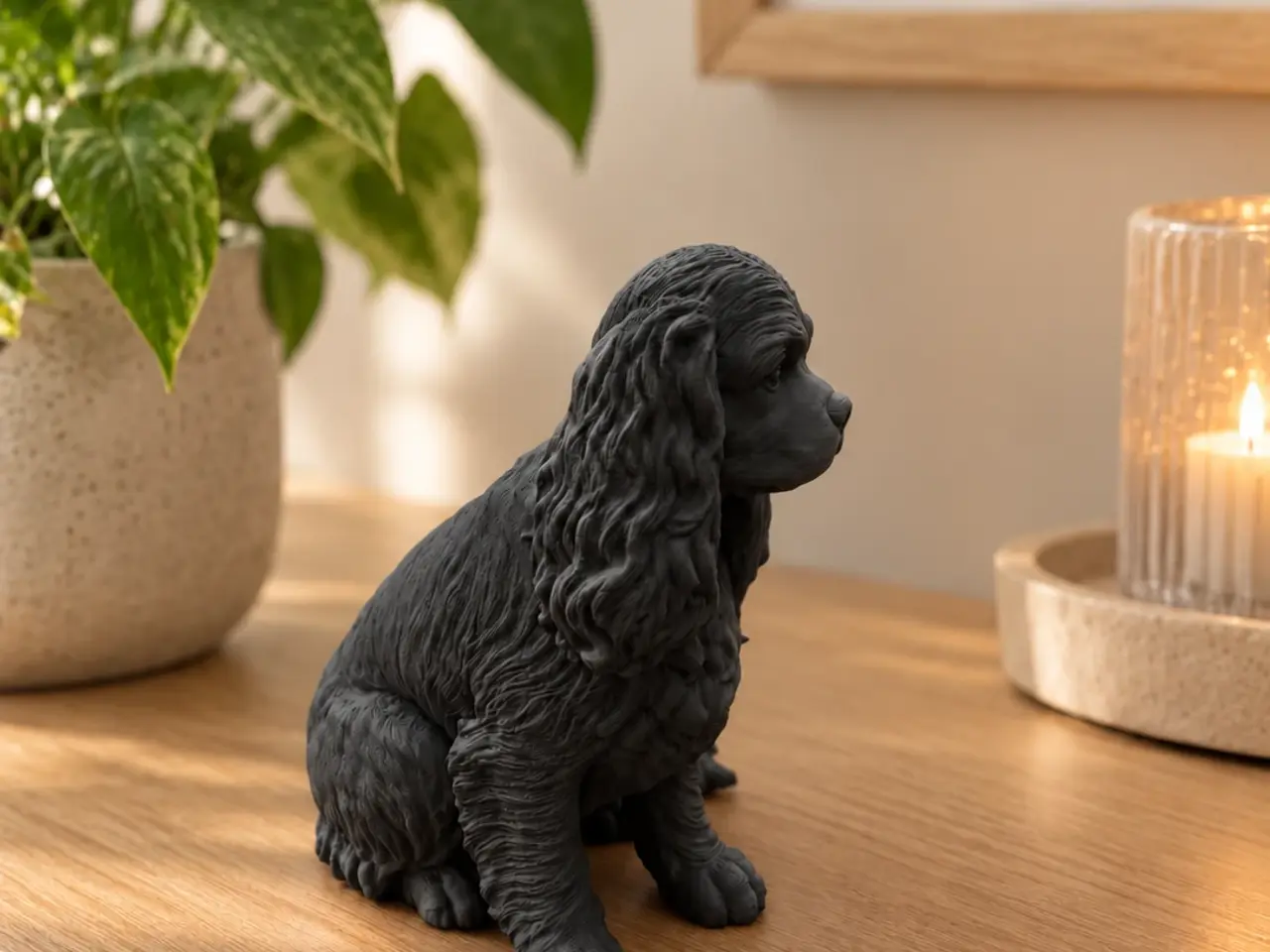 Billede 2 - Cavalier King Charles Spaniel hundefigur - sort