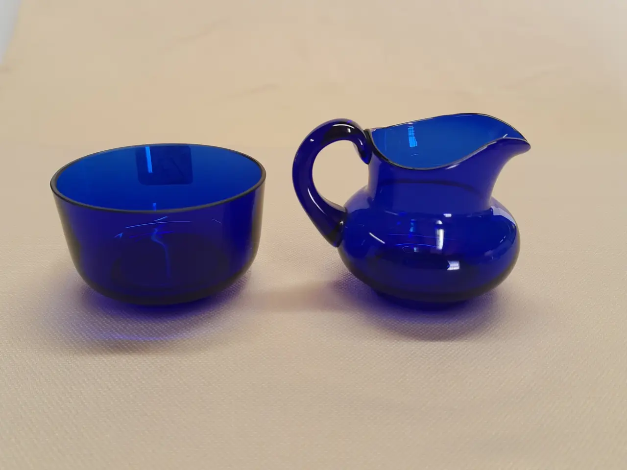 Billede 1 - Vintage Holmegaard Sukkerskål og flødekande.