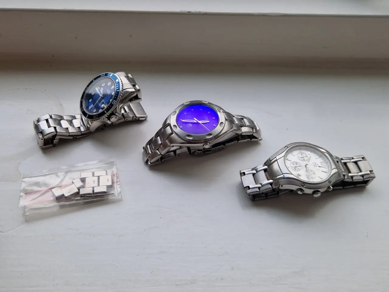 Billede 1 - 3 herreure (Fossil Blue + 2x INEX m/ ekstra led)
