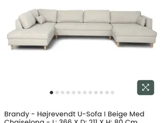 Sofa m. chaiselong højrevendt