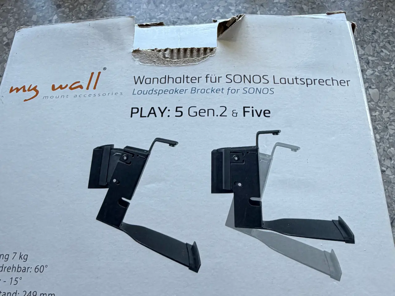 Billede 2 - Vægbeslag til Sonos Play 5