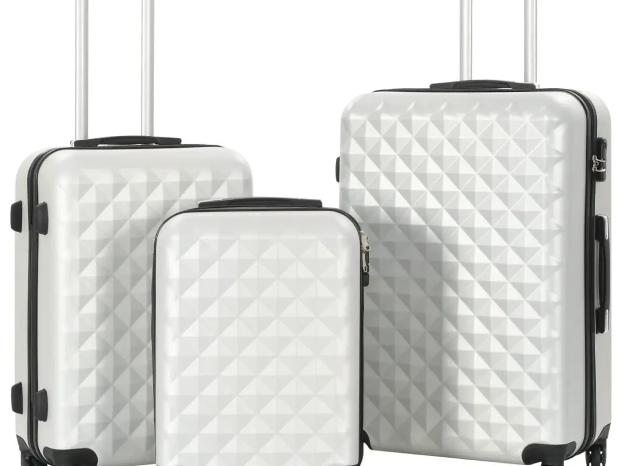 Billede 1 - Kuffertsæt i 3 dele - hardcase ABS, sølvfarvet