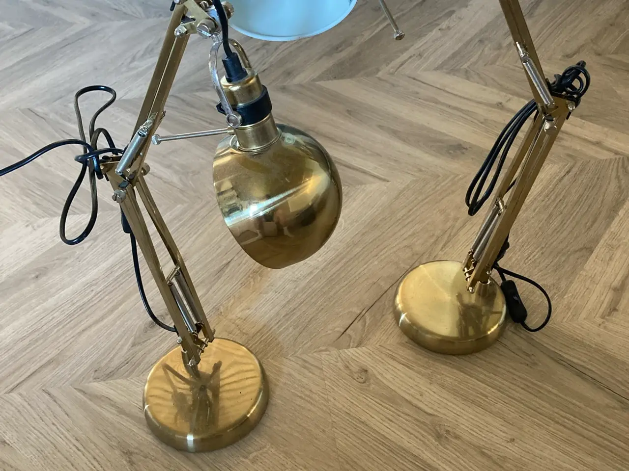 Billede 1 - 2 stk messing bordlamper