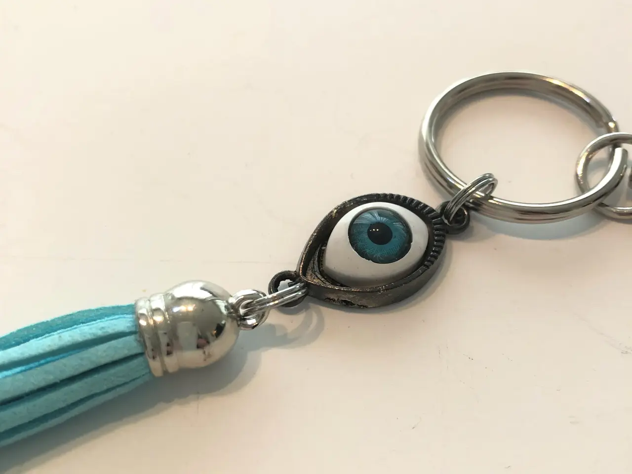 Billede 3 - Nøglering med evil eye, turkis