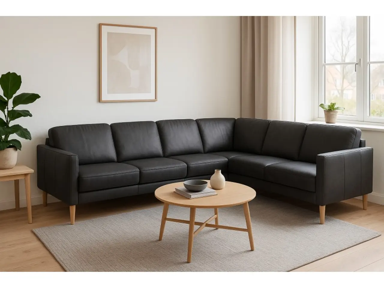 Billede 4 - Hjort Knudsen Hvidovre læder Hjørnesofa