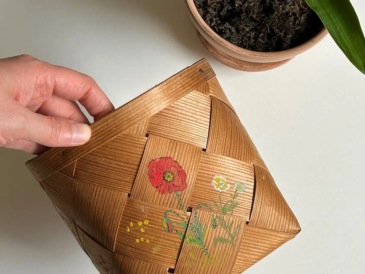 Billede 4 - Spånkurv m dekoration