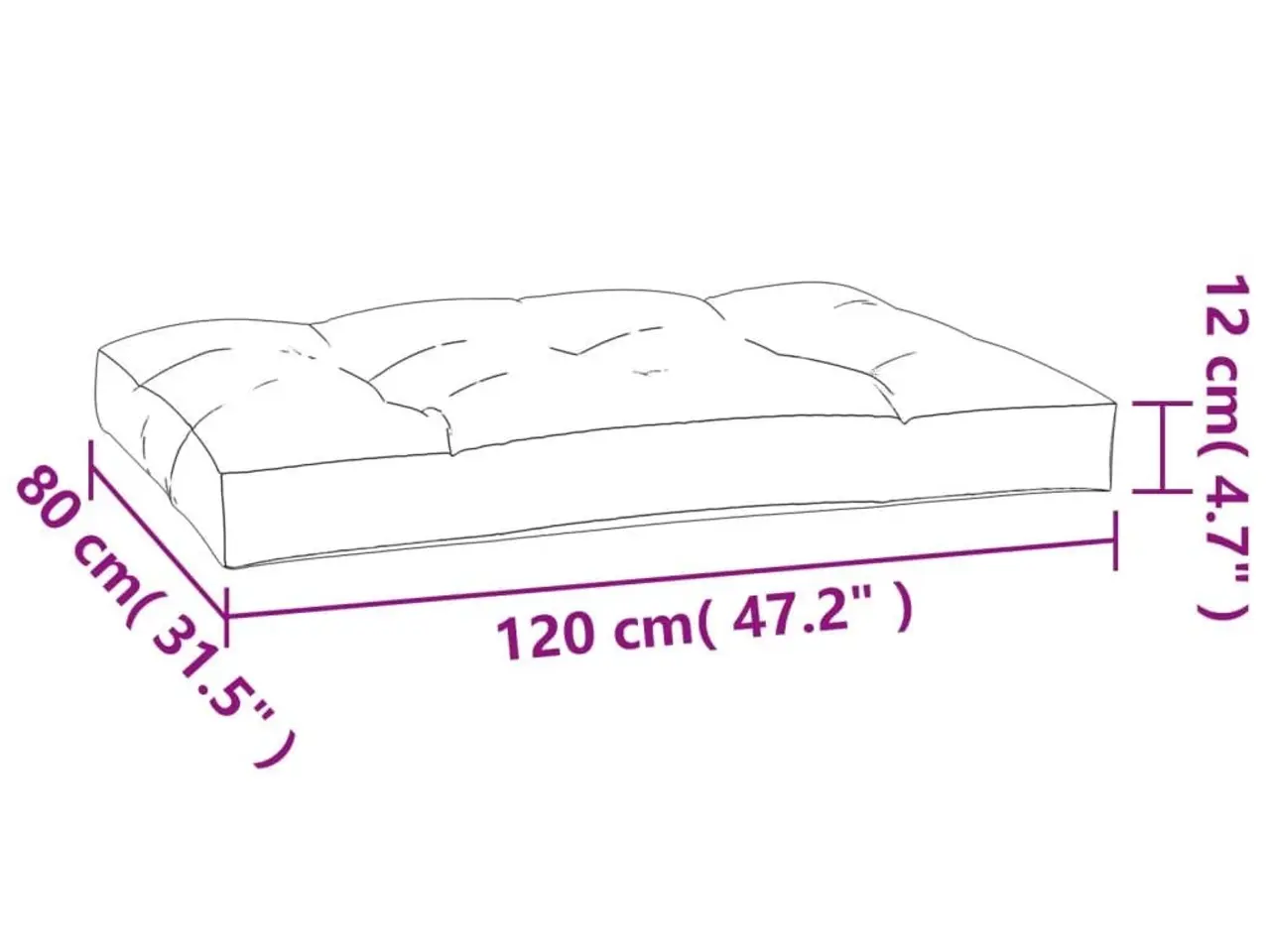 Billede 9 - Pallehynde 120x80x12 cm stof cremefarvet