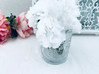 Kunstig blomster hvide 5 stk 