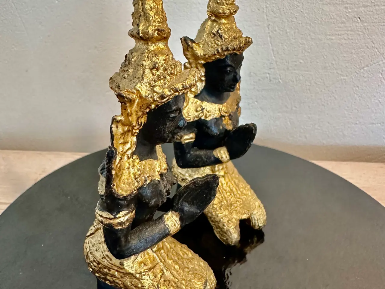 Billede 2 - To vintage Buddhafigurer håndstøbte af bronze