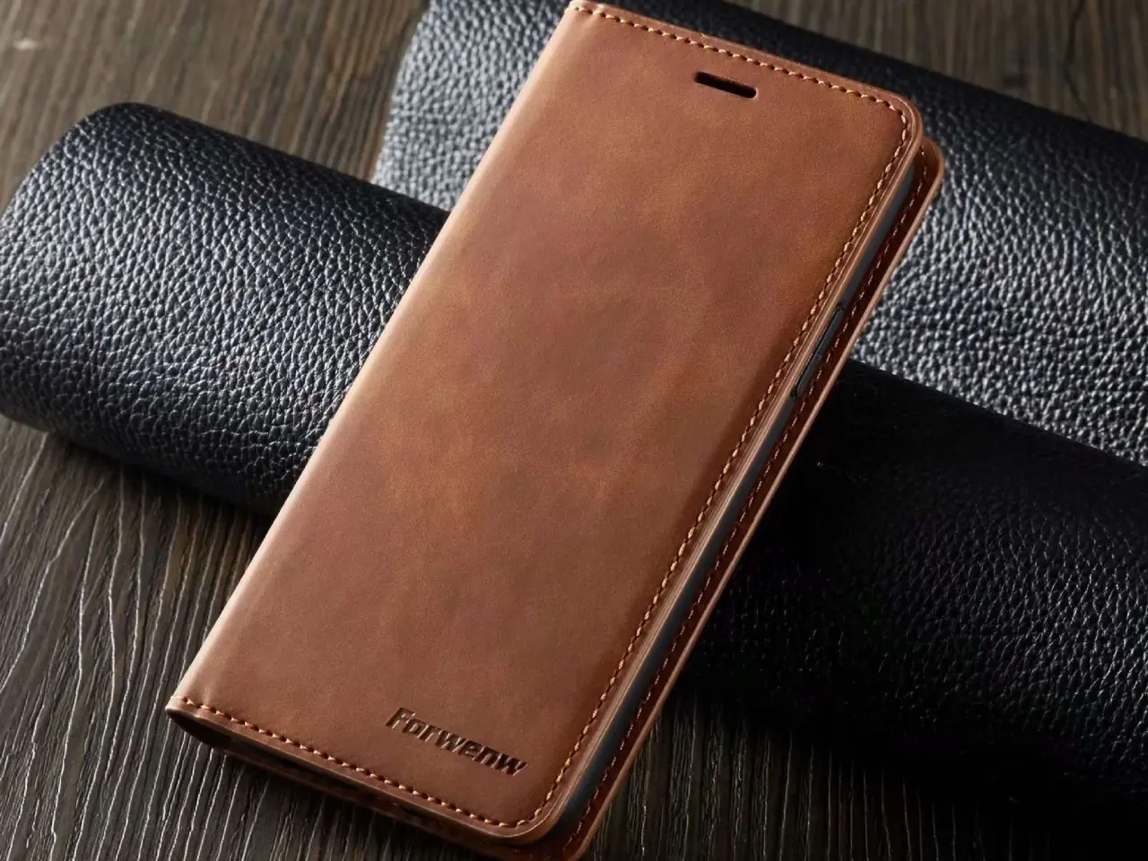 Billede 1 - Magnetisk Flip Cover til iPhone – Brun