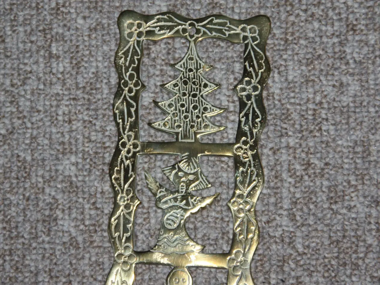 Billede 3 - Væg julelysestage i messing 23 cm x 9,5 cm