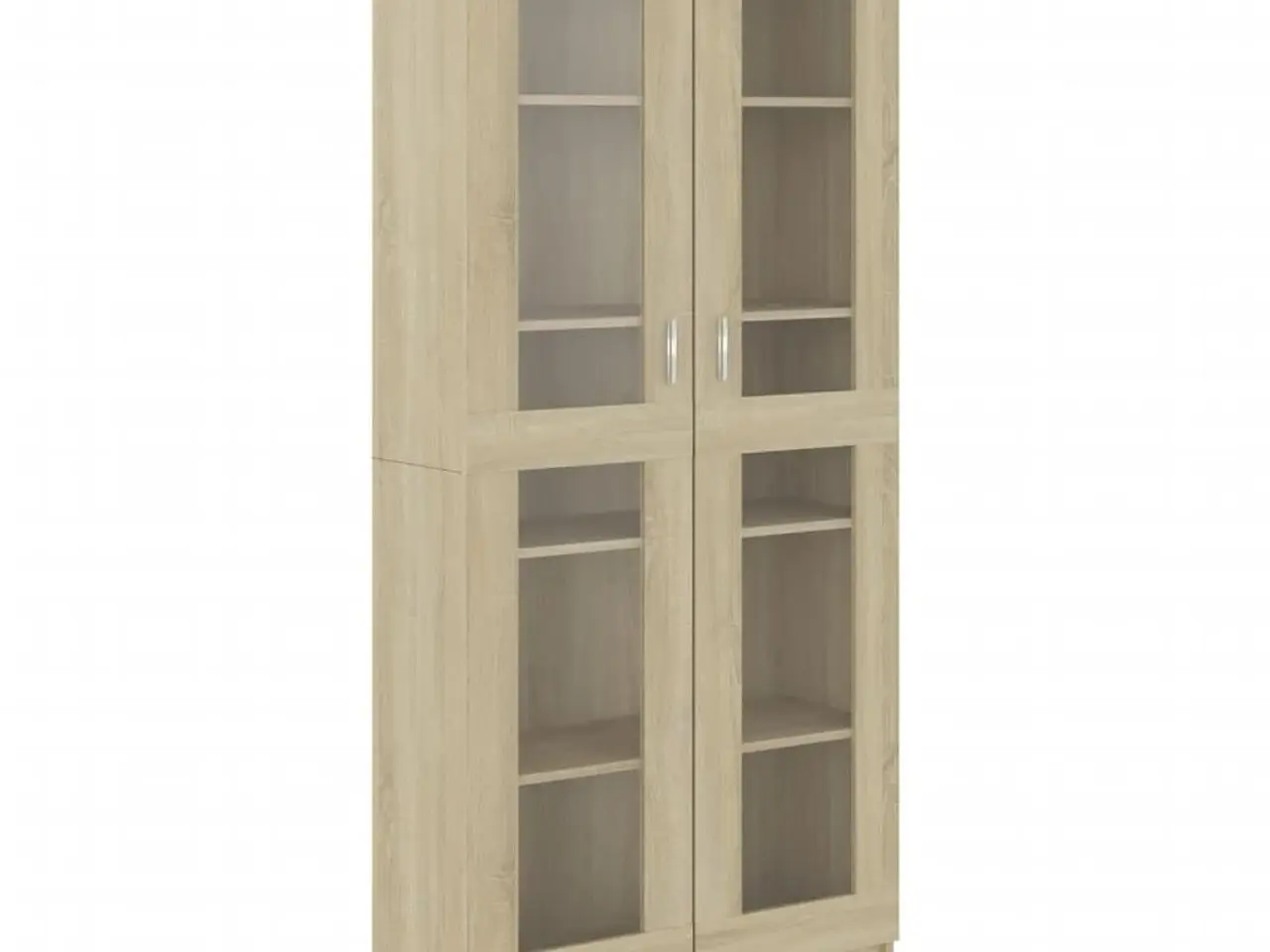 Billede 2 - Vitrineskab 82,5x30,5x185 cm konstrueret træ sonoma-eg