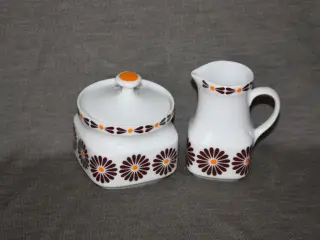 Sukkerskål og flødekande fra Thun Czechoslovakia
