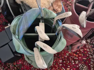 lædergolfsæt med vogne