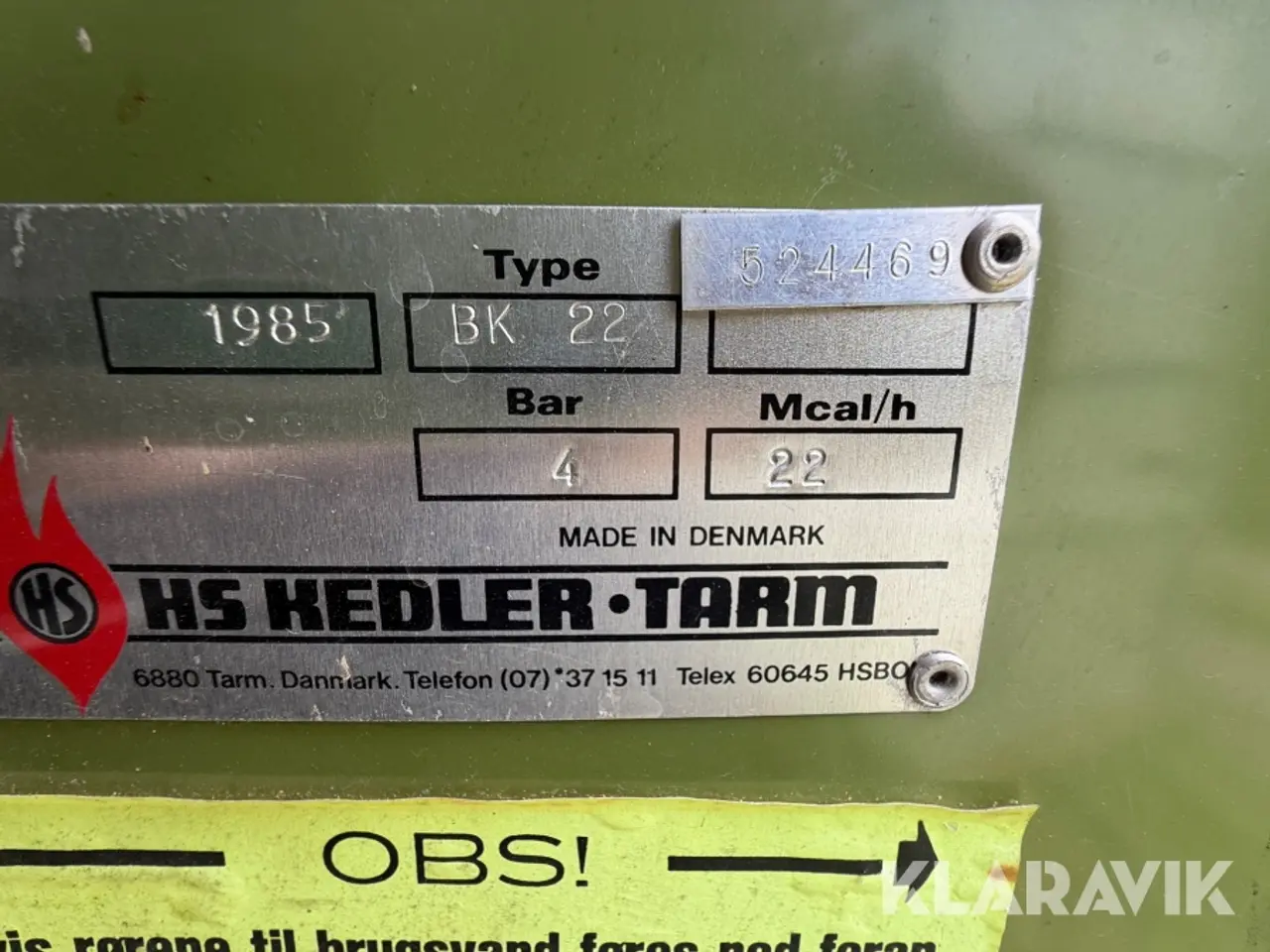 Billede 10 - Stationær fyr HS Kedler Tarm BK23