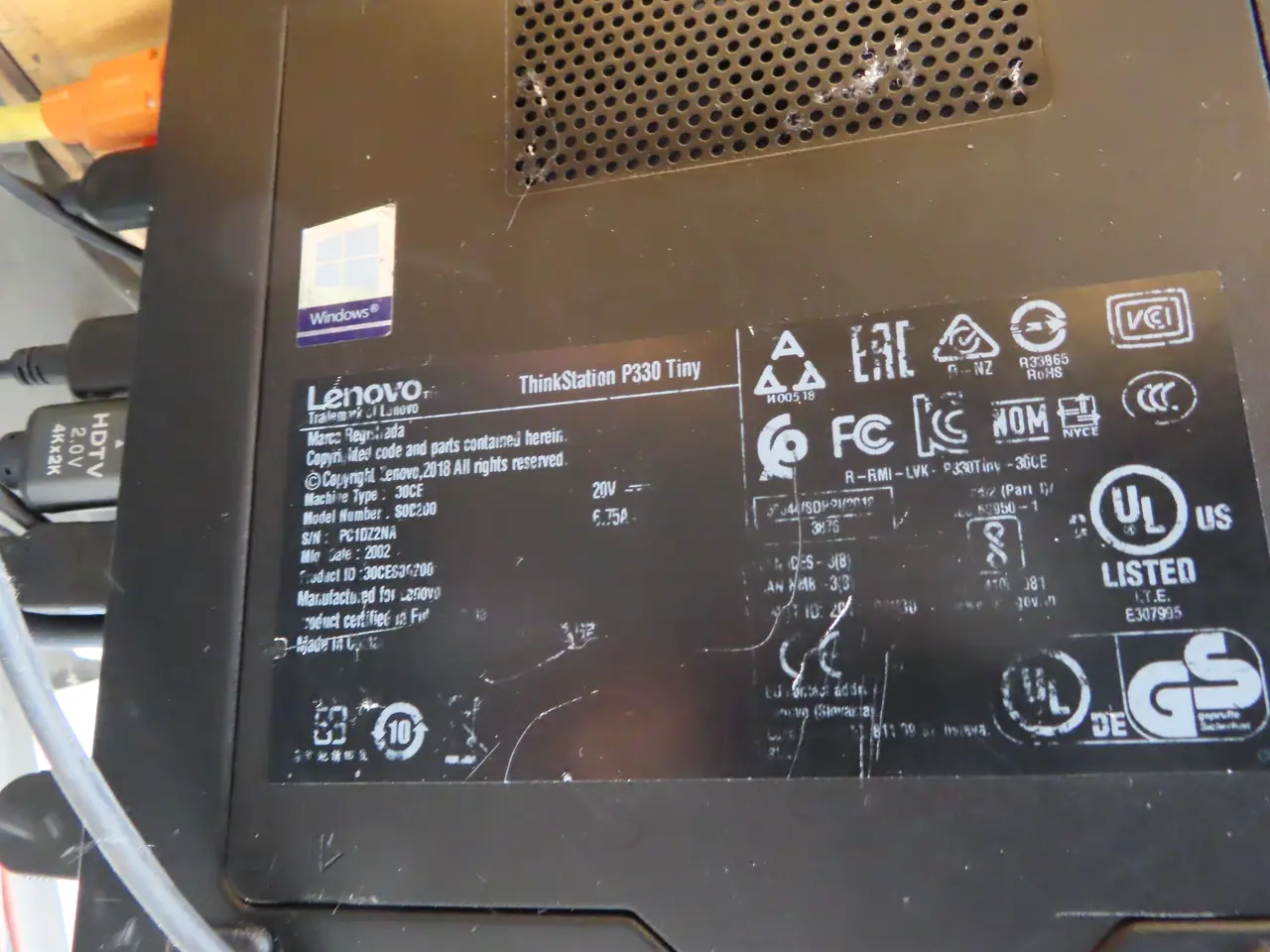 Billede 5 - Computerskærm HP EliteDisplay E232, Computer LENOVO ThinkStation P330 Tiny