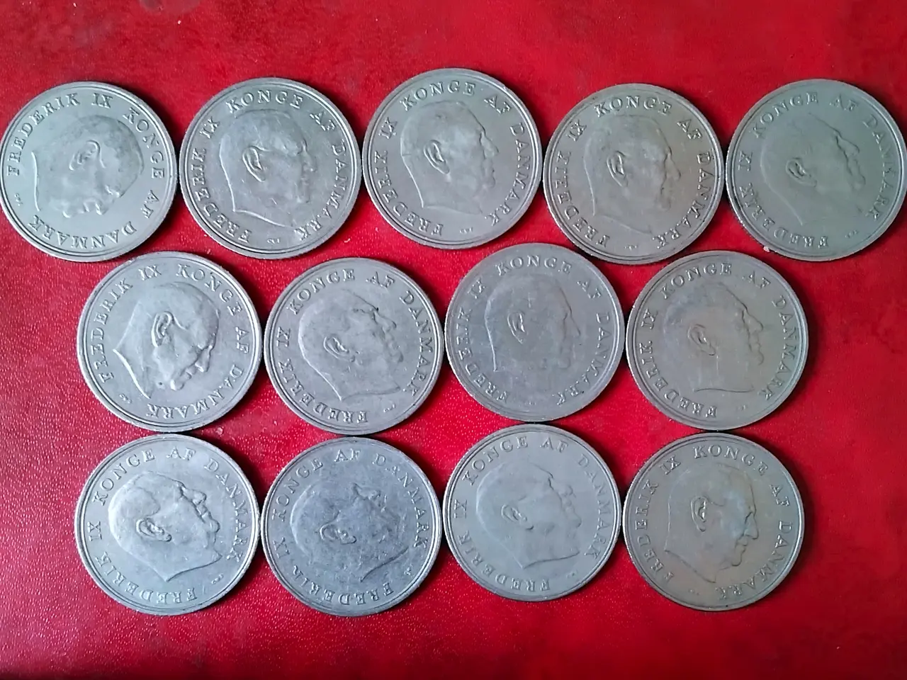 Billede 1 - FREDERIK IX 1 KR KRONE 1960 - 1972 KOMPLET 13 Stk!