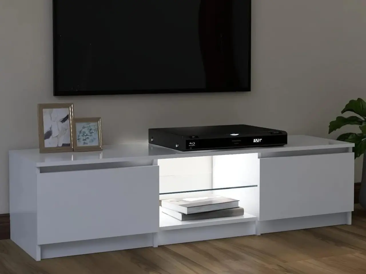 Billede 5 - Tv-skab med LED-lys 120x30x36 cm hvid