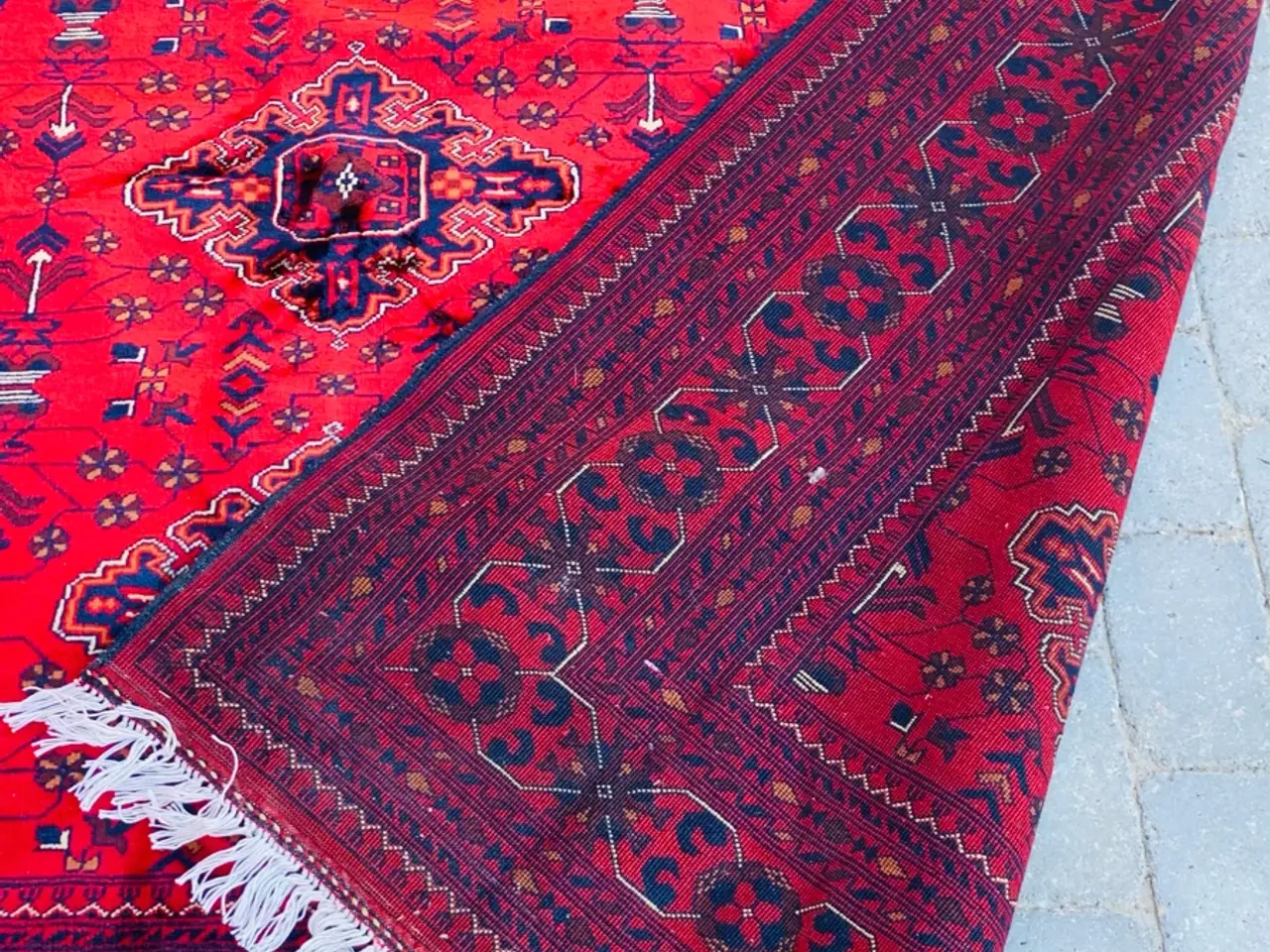Billede 2 - Ægte håndlavet afghansk tæppe – ca. 9 m²