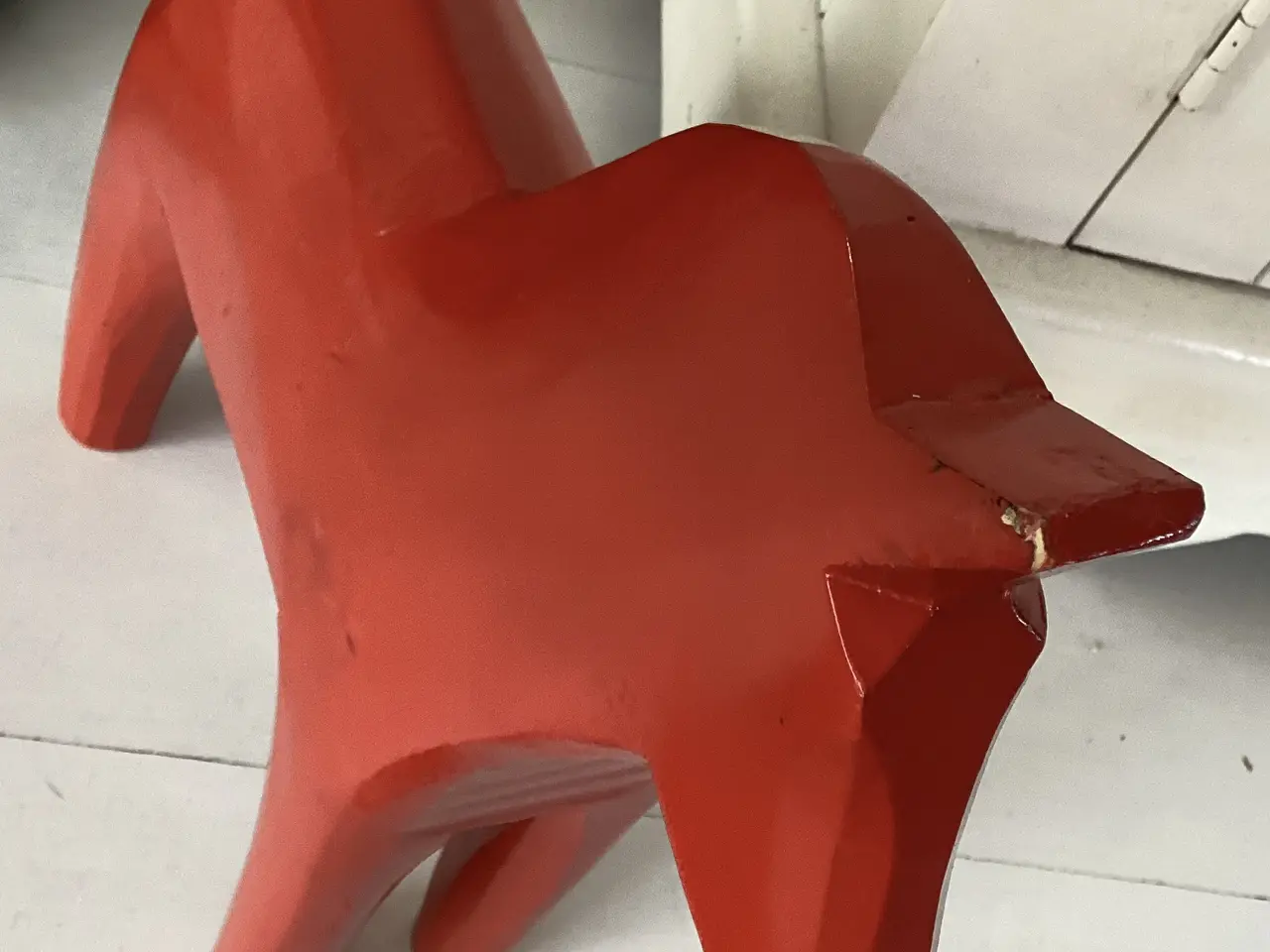 Billede 7 - Rød træ hest/figur