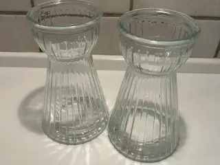2 st. glas vaser / hyasint glas