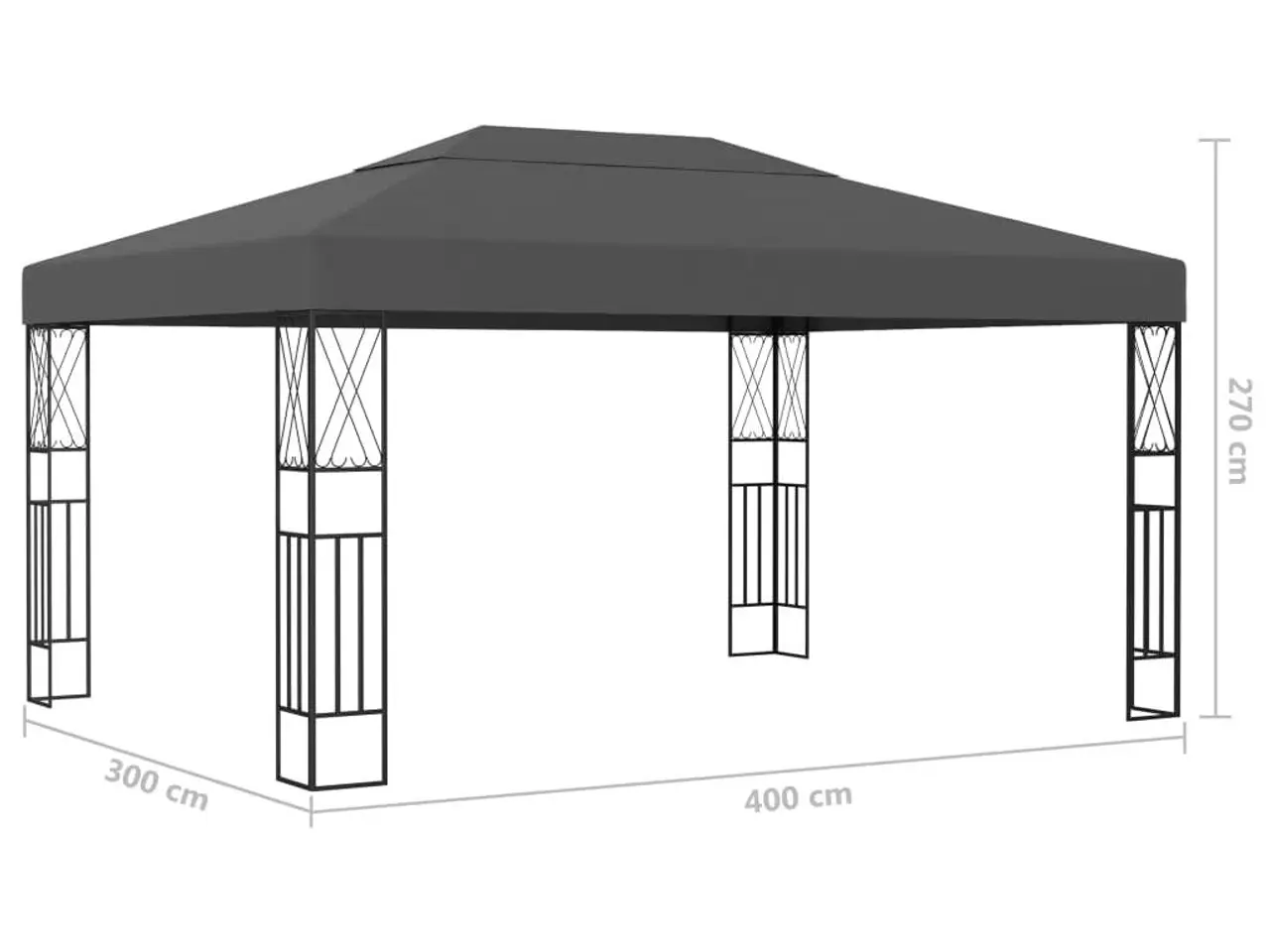 Billede 6 - Pavillon 3×4 m i stof - antracitgrå