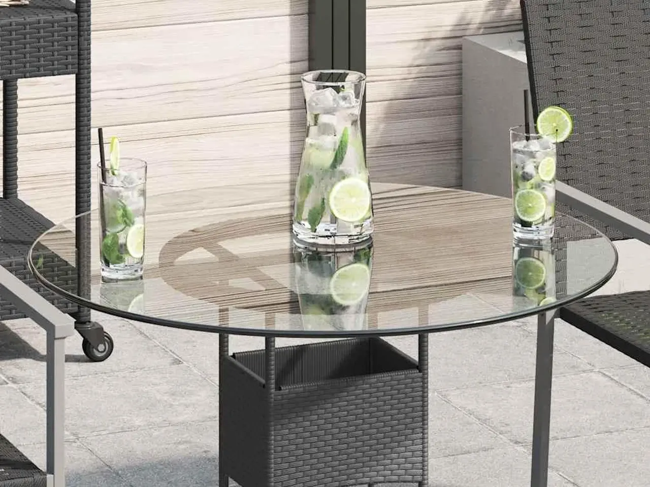 Billede 1 - Rund bordplade i hærdet glas 70 cm - transparent