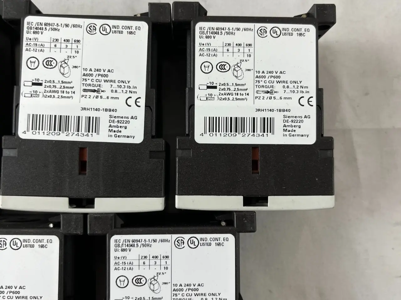 Billede 6 - Siemens 3RH1140-1BB40 kontaktor relæ 24V DC 4NO