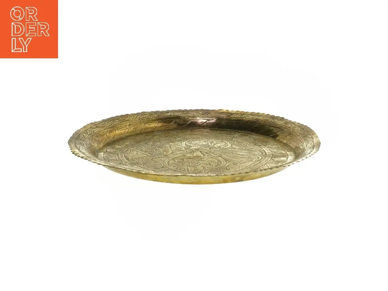Billede 1 - Messingfad med indgraveret mønster (str. Ø 23 cm)