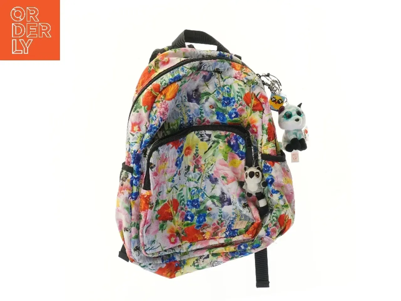Billede 1 - Blomstret Molo rygsæk med vedhæng (str. 43x17x34 cm)