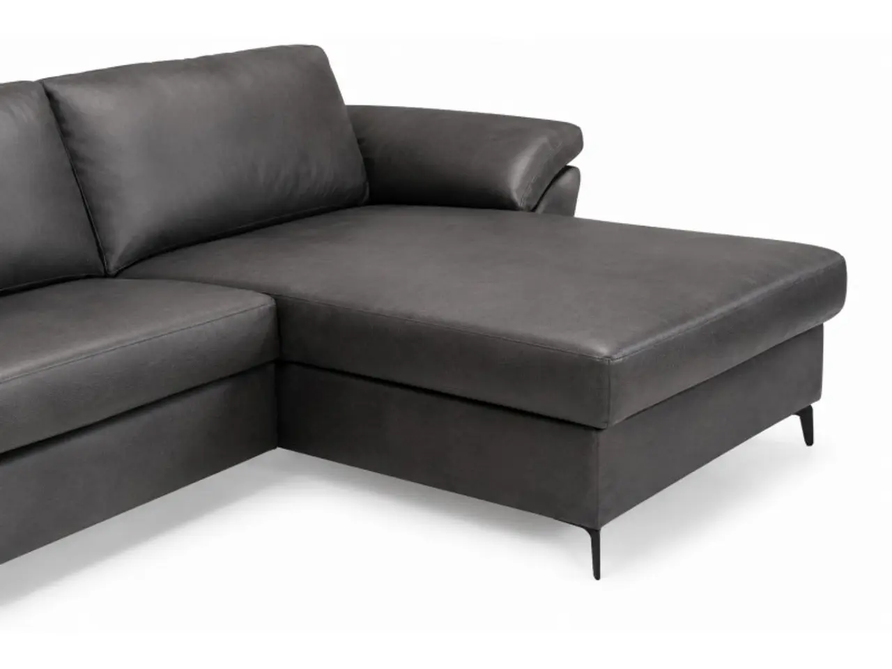 Billede 3 - Hjort Knudsen Padborg Chaiselongsofa med Elektrisk Recliner – Ægte Læder - Højrevendt