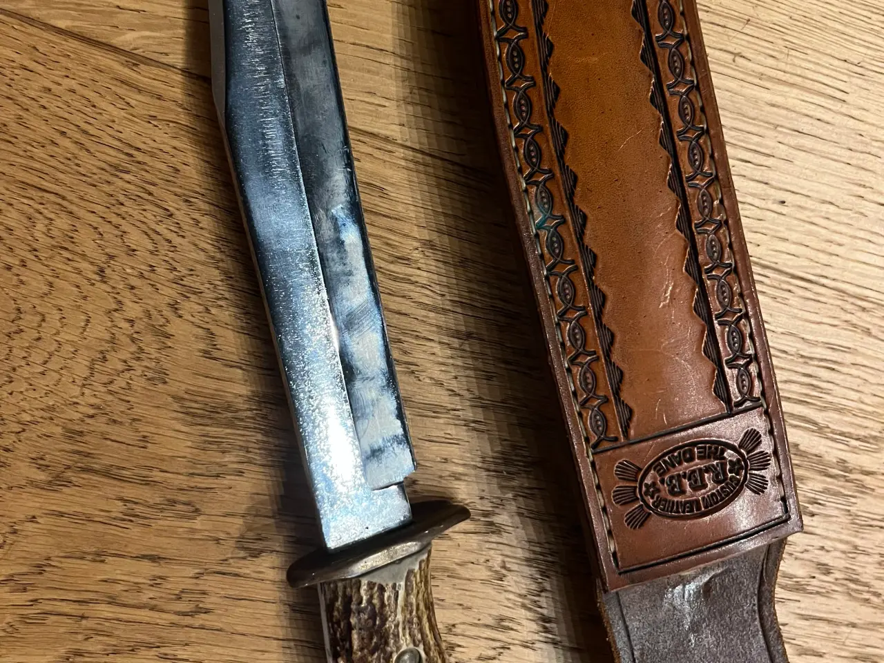 Billede 1 - Sjælden Jagt-Bowie Kniv m/ Custom Bælte/Skede Sæt