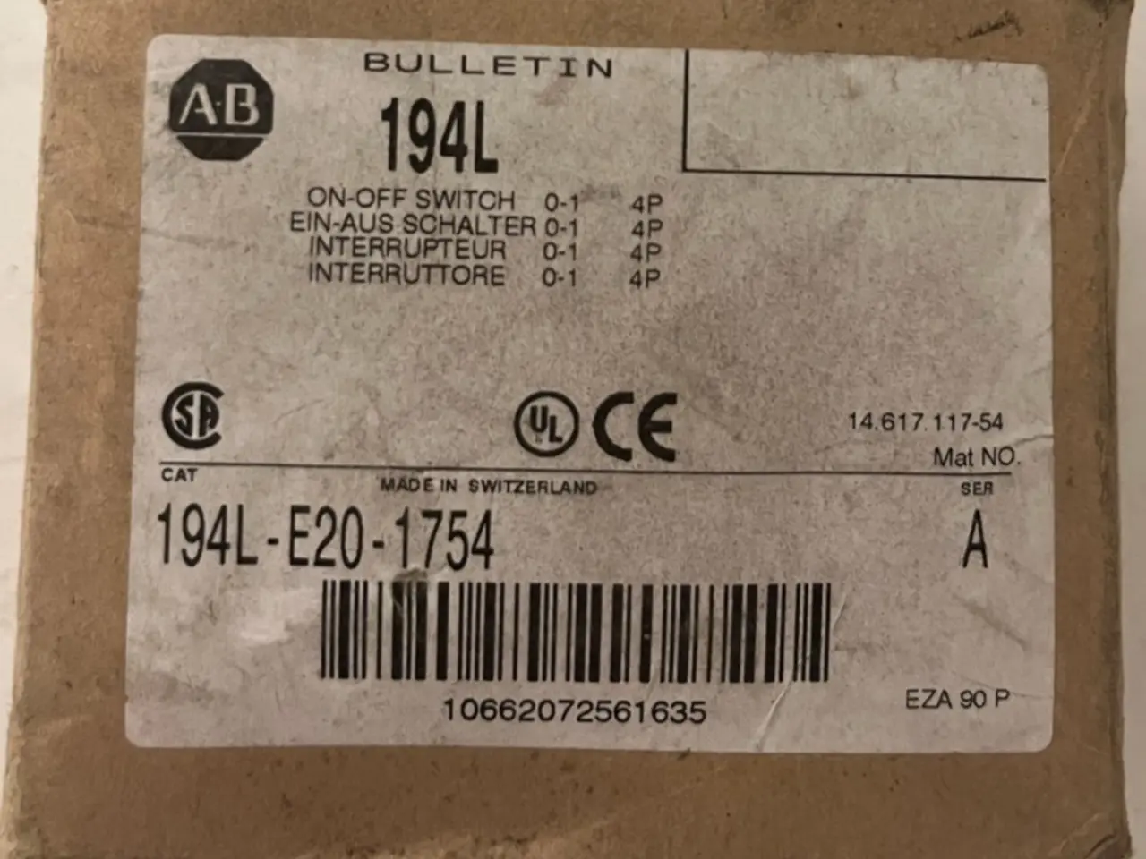 Billede 1 - Allen-Bradley 194L-E20-1754 Load kontakt, 20A