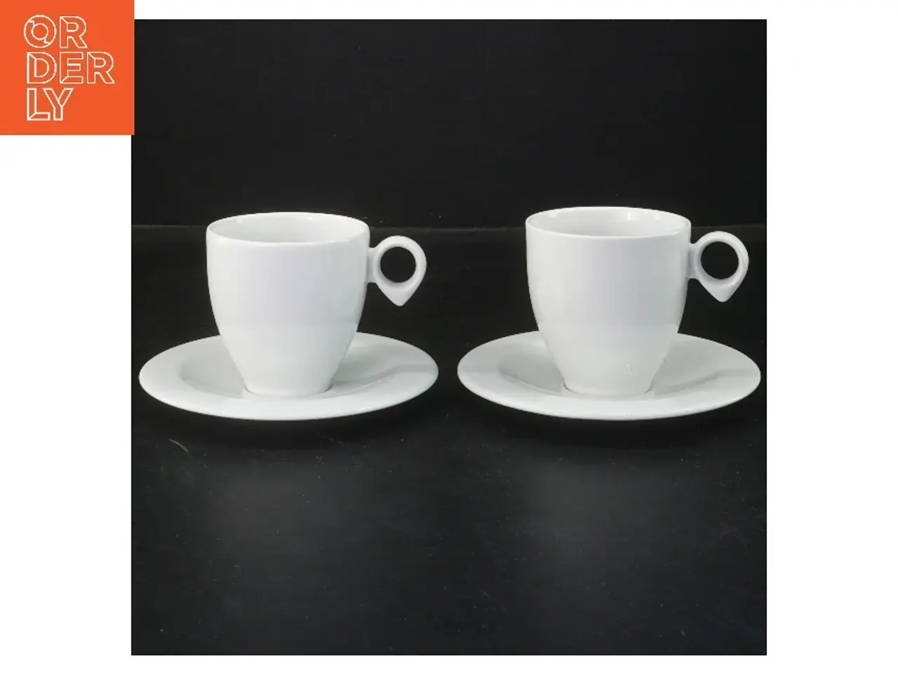 Billede 1 - Kaffekopper med underkopper fra Figgjo (str. 2 styk, ø 8 og 13,5 cm)