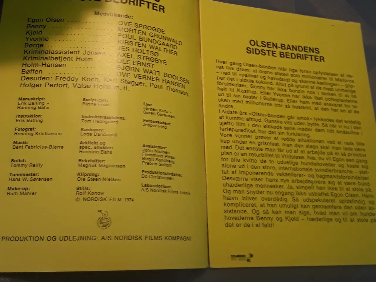 Billede 2 - Olsen Bandens sidste bedrifter biograf hæfte