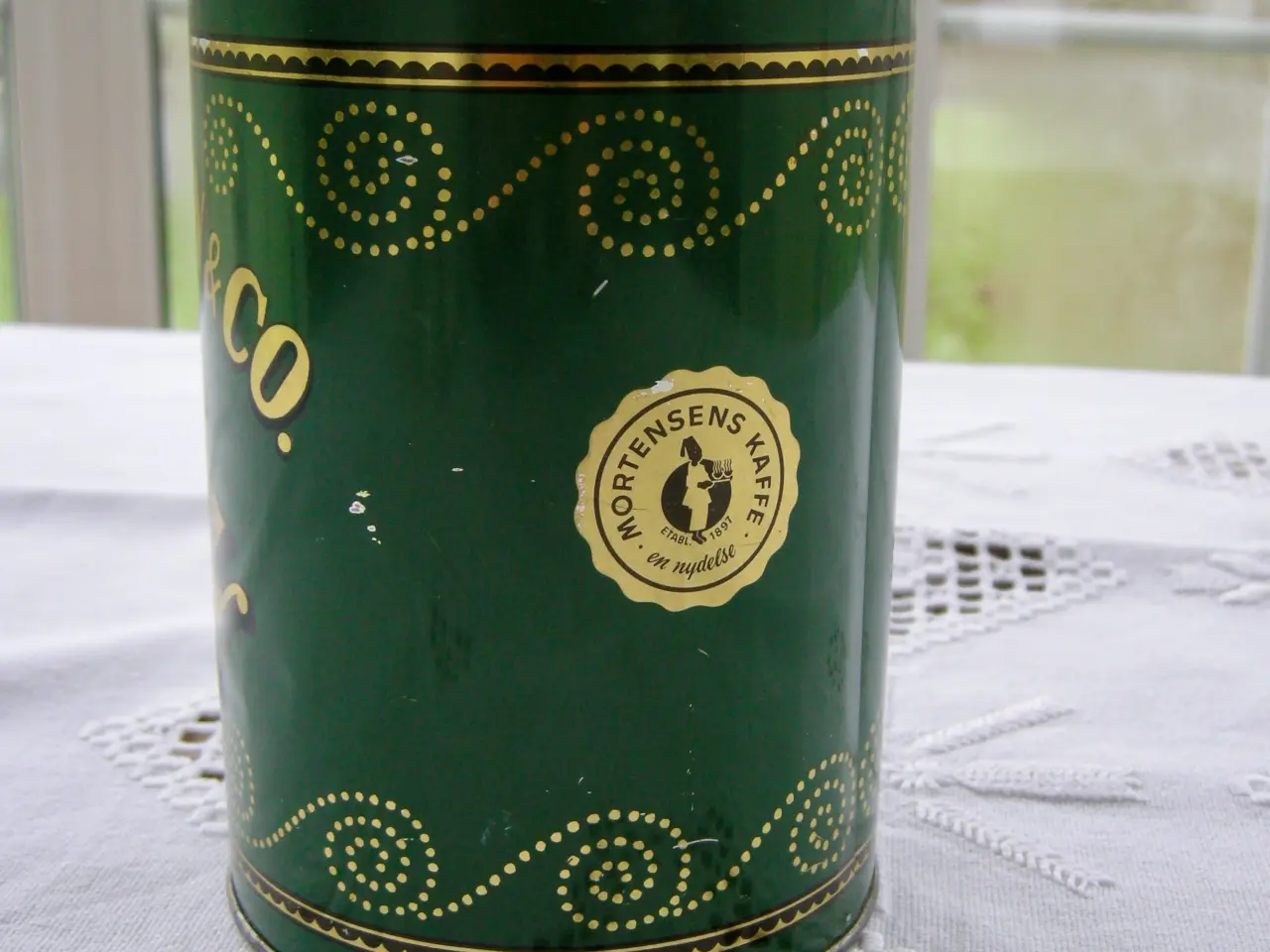 Billede 2 - L. H. MORTENSEN & CO. KAFFE VEJLE , Kaffedåse +ske