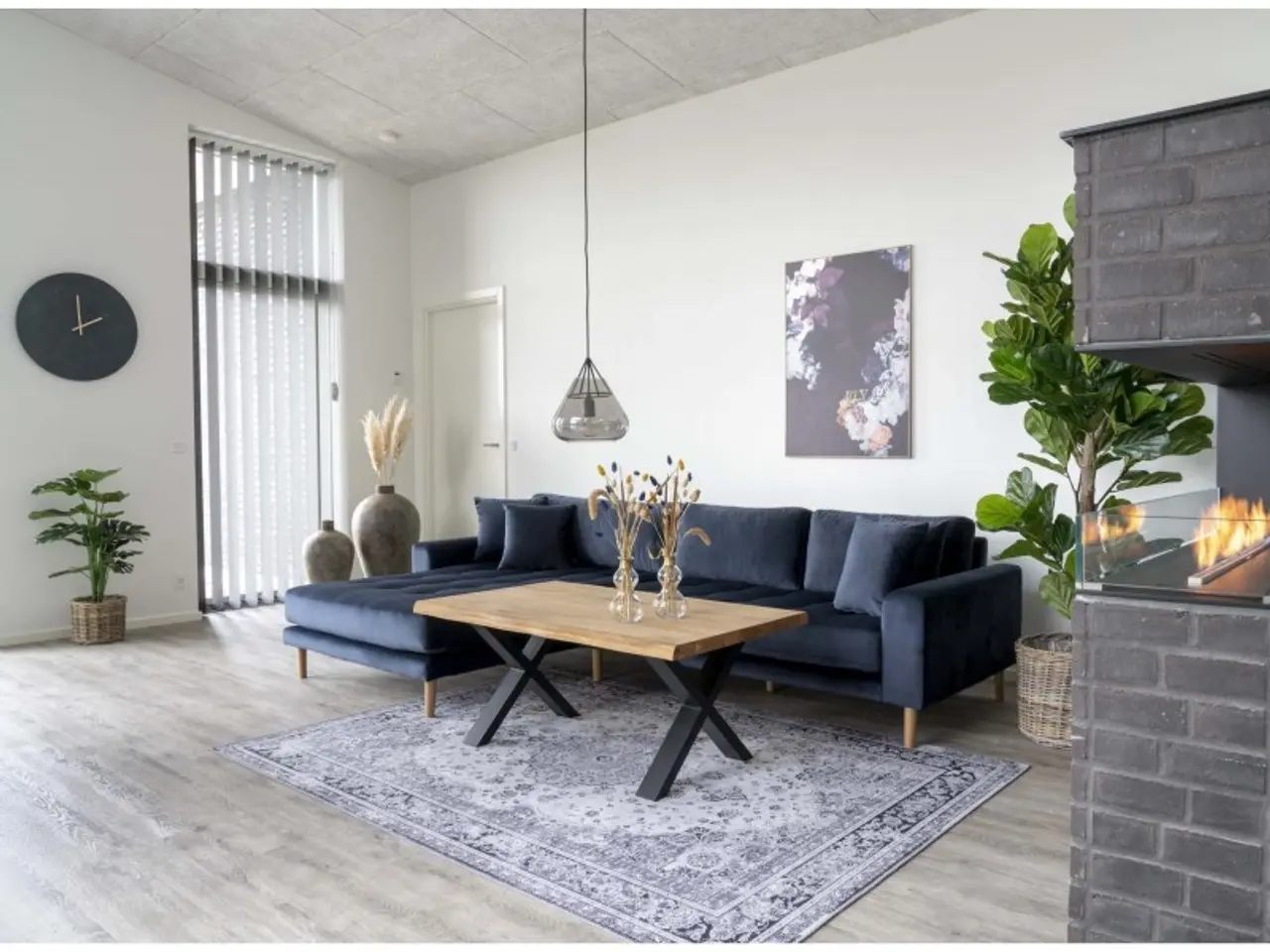 Billede 3 - Lido - Venstrevendt Chaiselongsofa - Mørkeblå velour