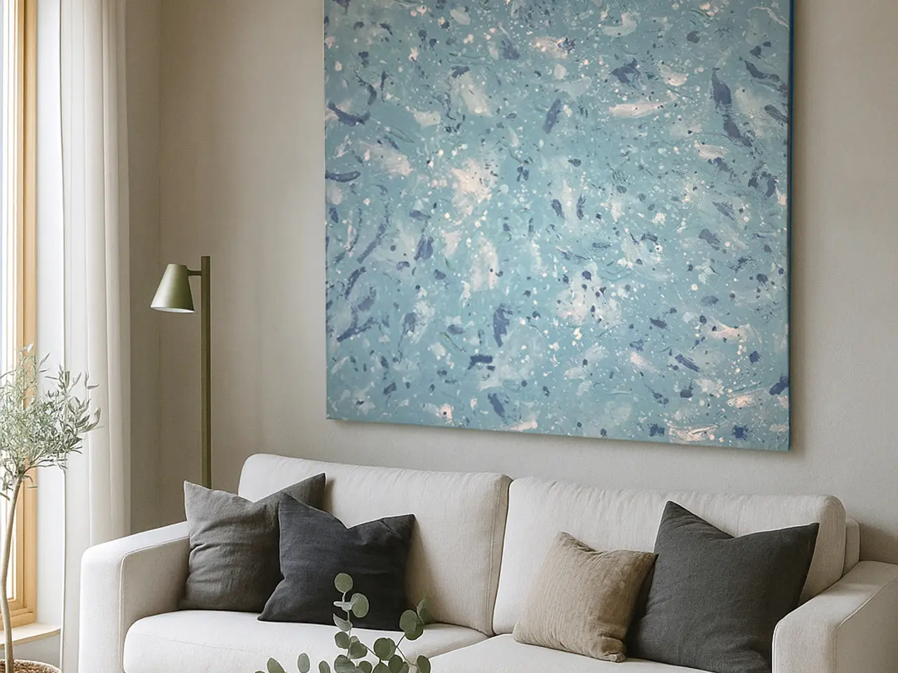 Billede 2 - Stort maleri 145 x 145 cm (Gratis levering)