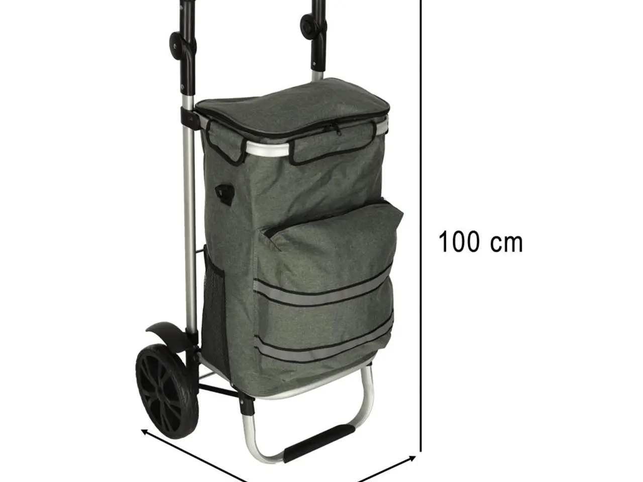 Billede 13 - Indkøbsvogn på hjul med stel 100 cm - grå, 40 l