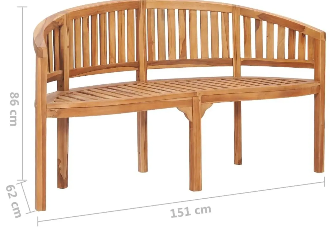 Billede 7 - Bananbænk 151 cm massivt teaktræ