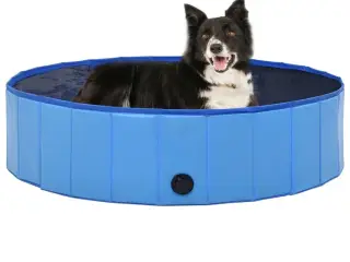 Foldbart hundebassin 120 x 30 cm PVC blå