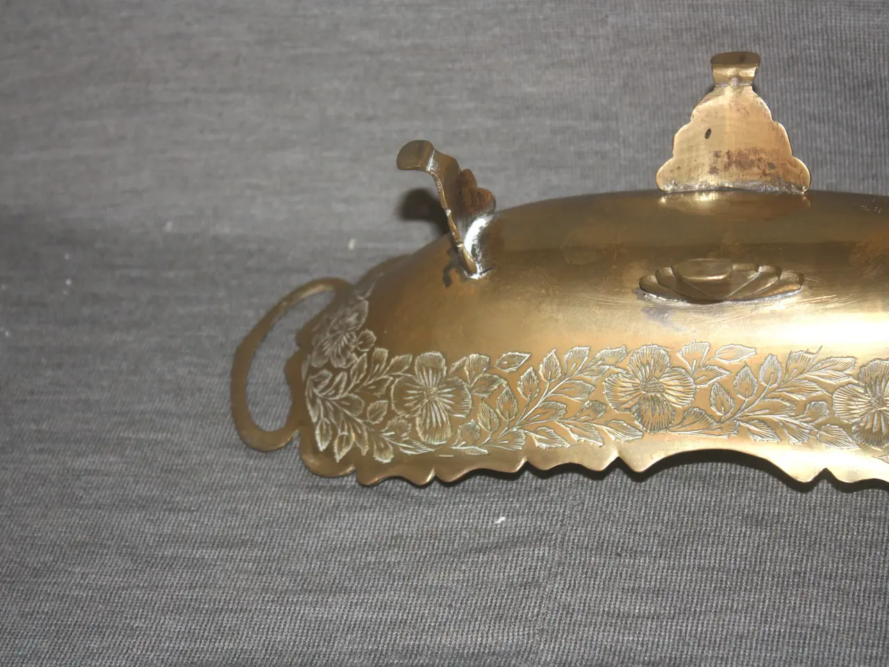 Billede 4 - Indian messing skål / opsats 27,5 cm x 9 cm