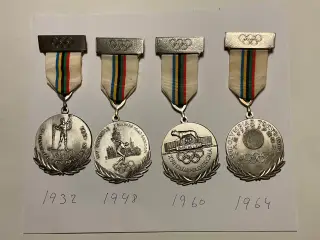 Gamle OL erindringsmedaljer fra 1932,1948,1960,64