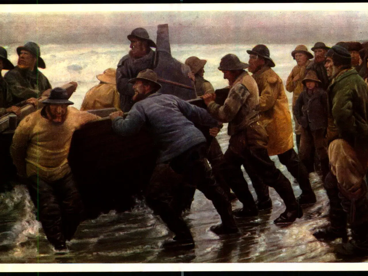Billede 1 - M. Anker - Rednngsbåden sættes ud 1881 - Skagen Museum u/n - Ubrugt