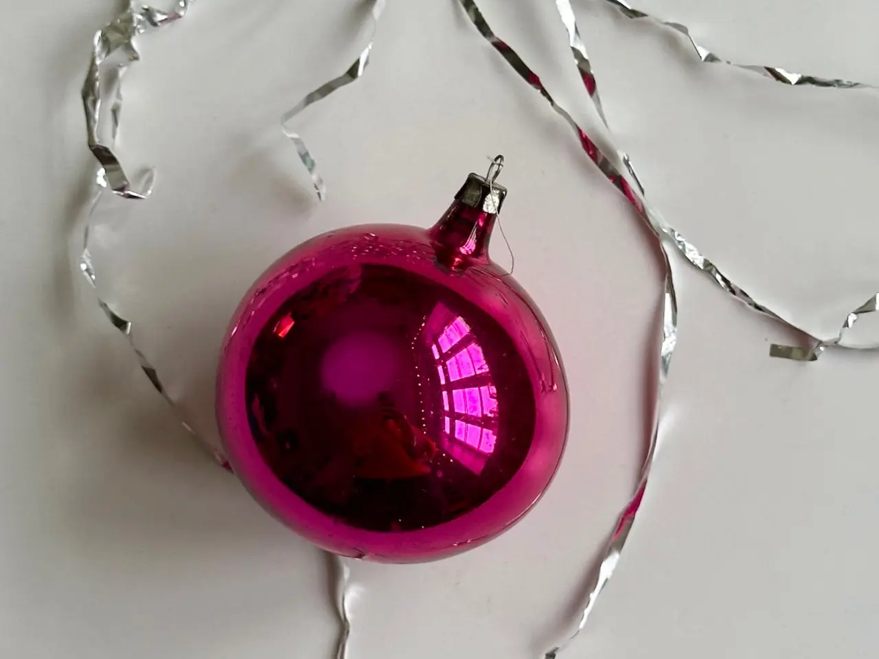 Billede 1 - Vintage julekugle, stor pink