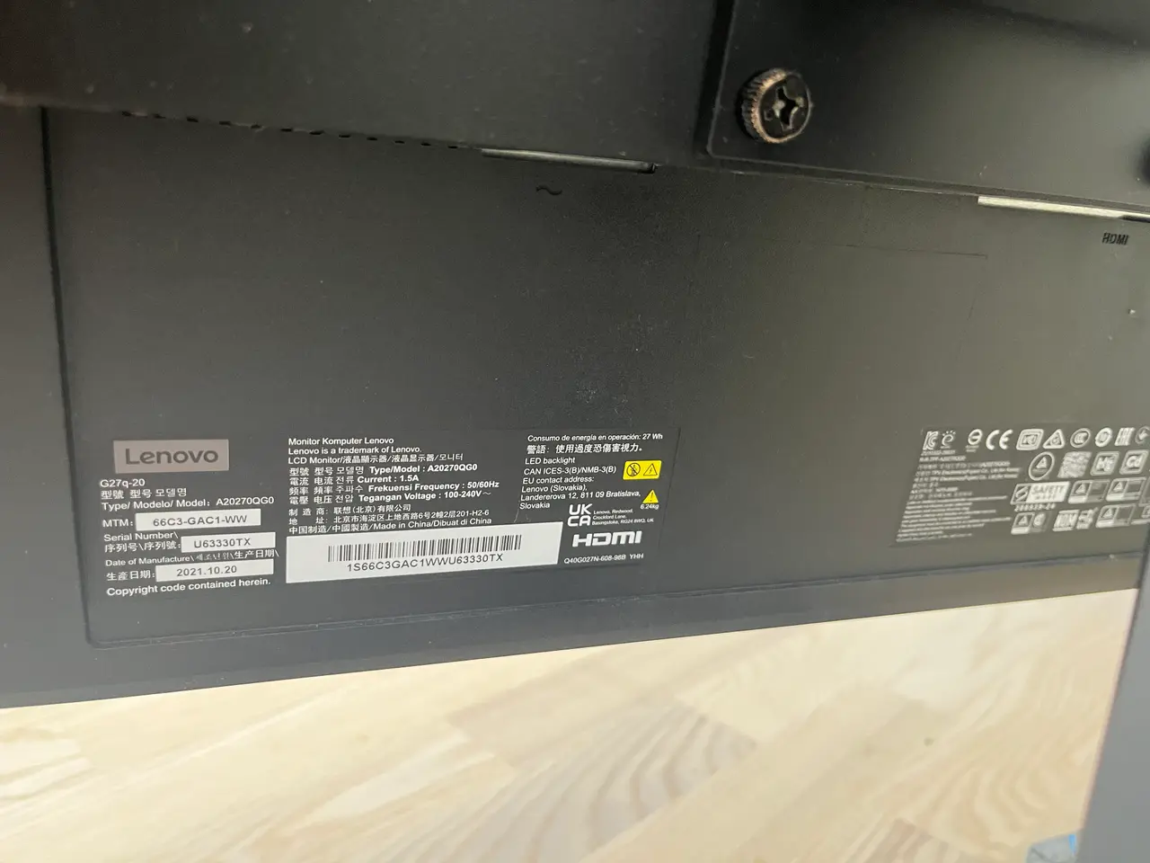 Billede 3 - Lenovo 27” 144hz gaming monitor