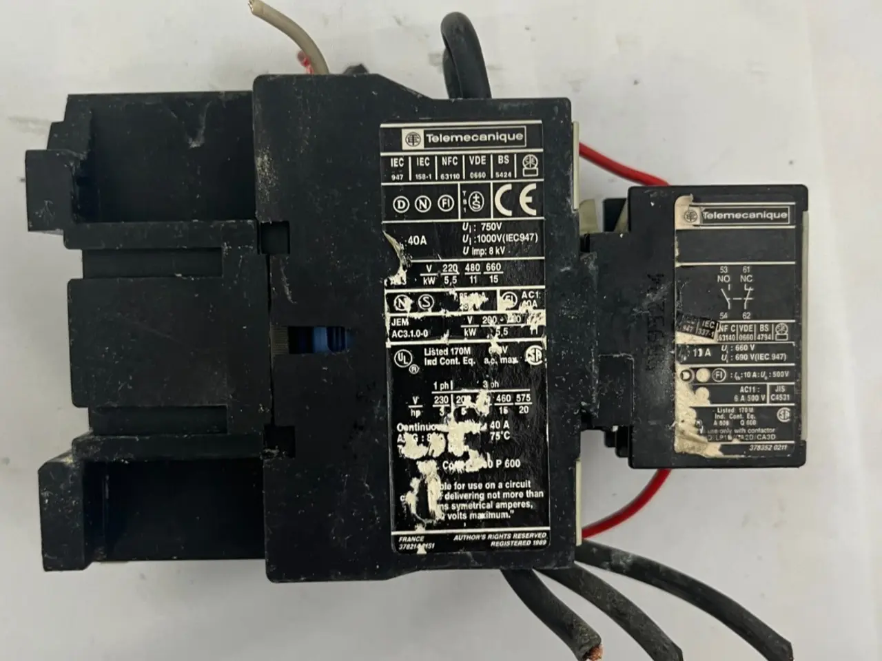 Billede 1 - Telemecanique 40A AC kontaktor w/ LA1 DN11 Block –