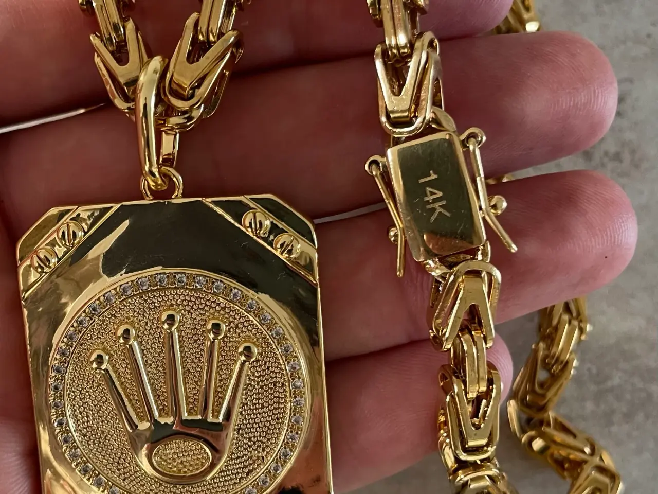 Billede 3 - Goldfilled kongekæde med custom vedhæng