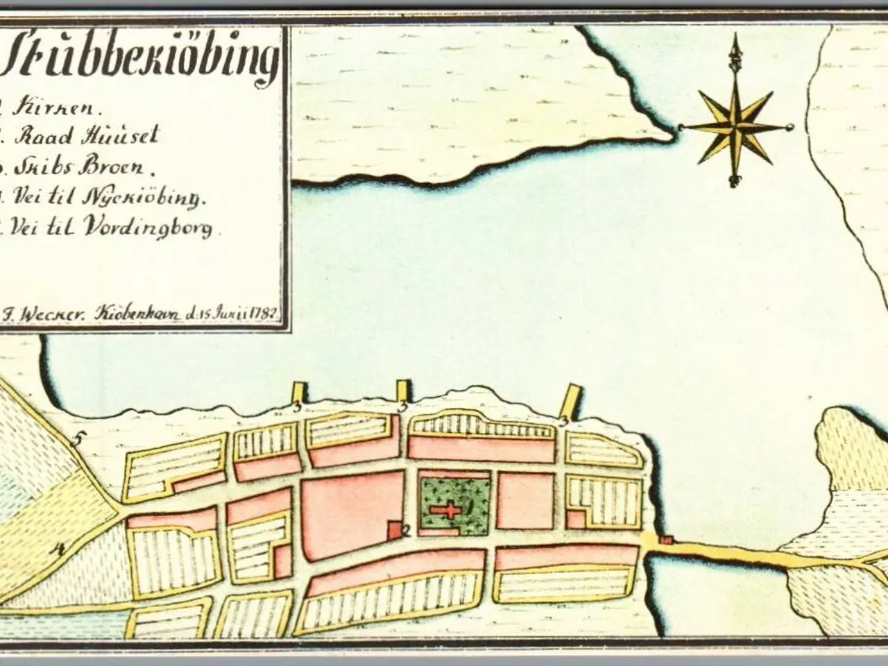 Billede 1 - Stubbekøbing - Kopi af kort fra 1782
